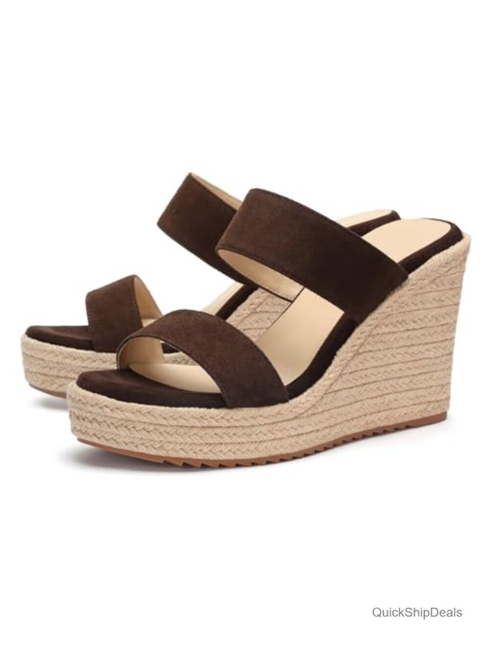 Wedge Sandals Espadrilles Platform Heels Slip On Open Toe Summer Shoes
